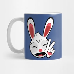 Peace Sign Rabbit Robert Mug